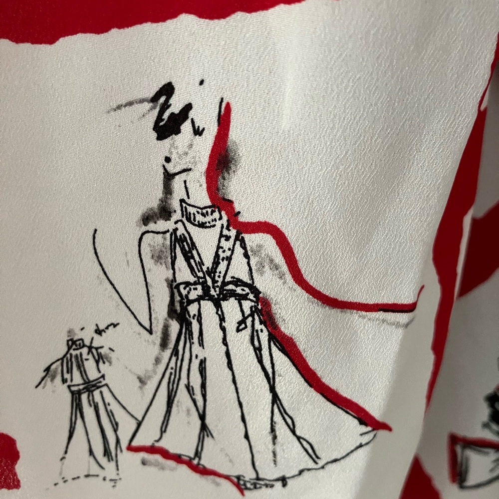 Karl Lagerfield Paris graphic print top baggy art to wear eclectic minimalist 2X - Picture 7 of 9